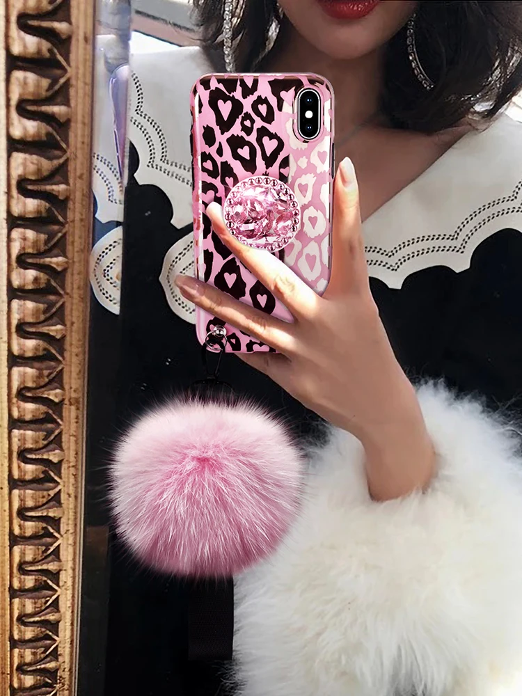 Роскошный блестящий Блестящий Леопардовый ремешок чехол для Apple iPhone 11 12 Pro X Xr Xs Max