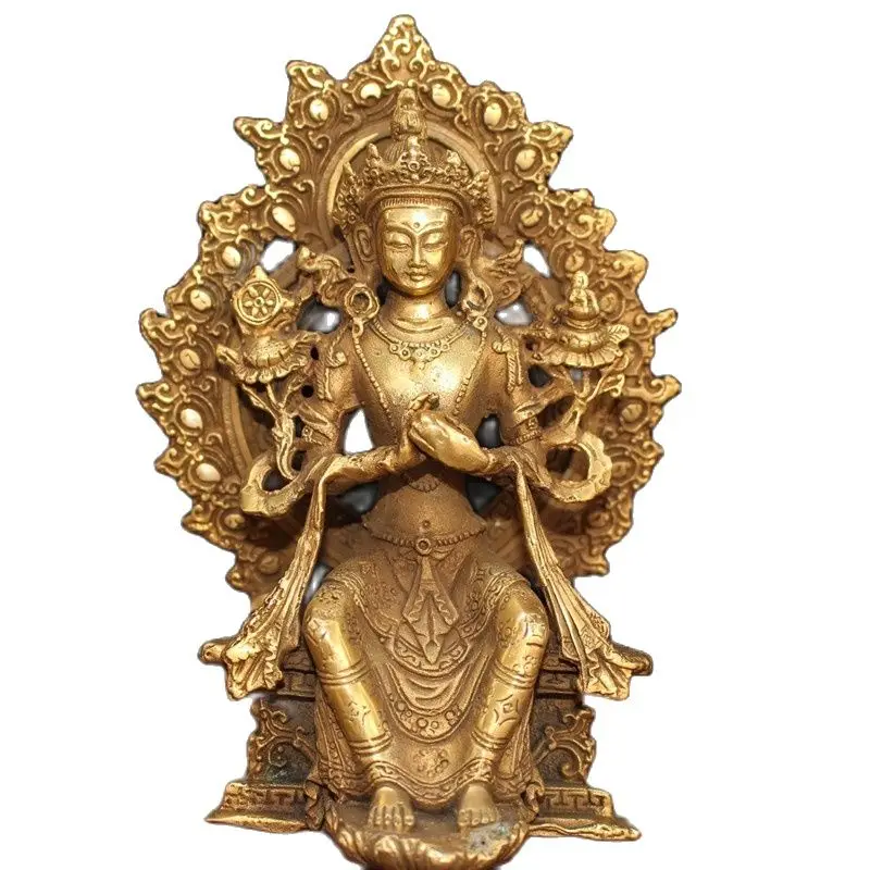 

Китайская старая медная тибетская Будда с подсветкой Maitreya Buddha