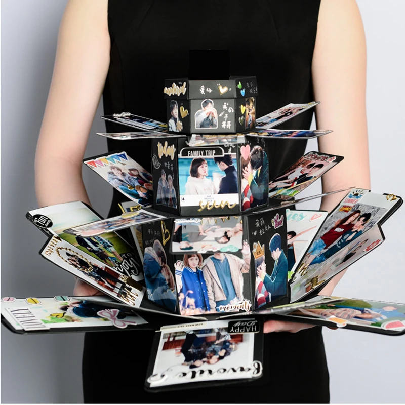 

Surprise Tower Style 3 layers Love Explosion Box Gift Explosion for Anniversary Scrapbook DIY Photo Album birthday Gift