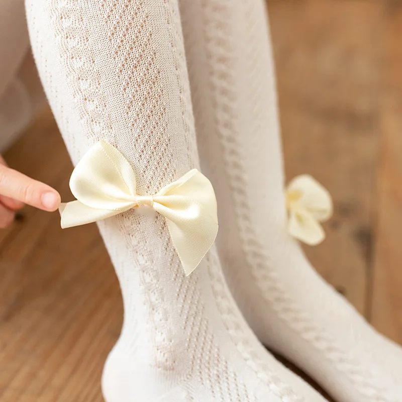 De malla de medias de algod&oacute;n para ni&ntilde;as Bowknot lindo pantimedias de beb&eacute; oto&ntilde;o transpirable Rosa medias para beb&eacute; reci&eacute;n nacido de mallas para ni&ntilde;a leotardos bebe recien nacido mallas ni&ntilde;a invierno leotardo bebe-4