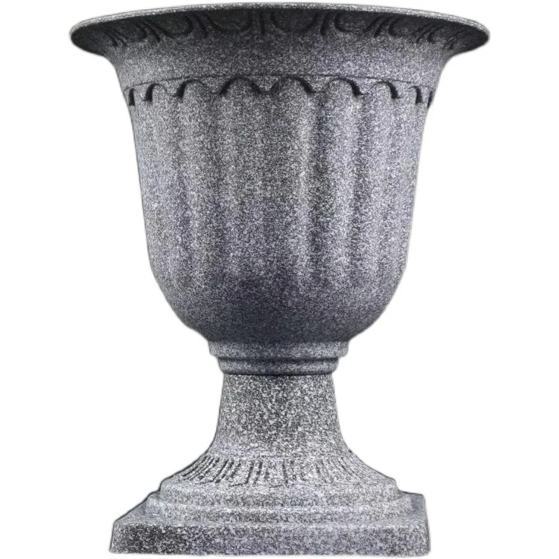 

Plastic Flowerpot Modern Roman Style Imitation Ceramics Home Desktop Decoration Courtyard Ground Light Gray Creative Vase