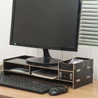 wooden monitor holder bracket computer stand desktop storage shelf laptop stand screen rack desk pc riser organizer 3 colors