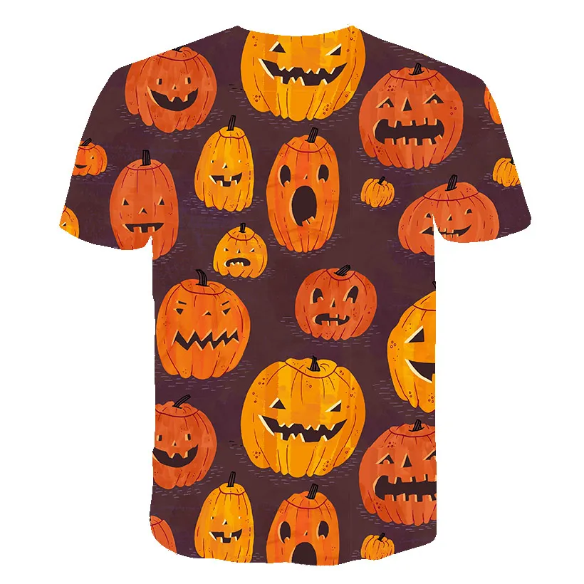 

2020 Halloween 3D Printed t shirt Purple Pumpkin Head T Shirt Kids For Boys Funny Cool Short Sleeve Children's Clothing 4T-14T