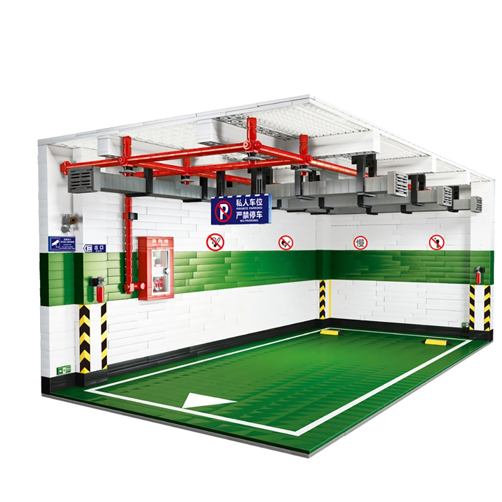 

IN STOCK MOC High-Tech Car Parts The 1:8 Underground Car Parking Led Light Model Building Blocks Bricks Car Accessory Kids Gifts