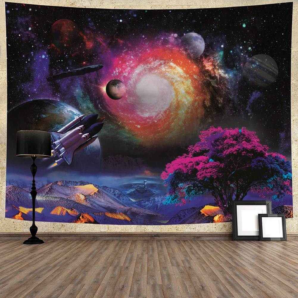 Galaxy Psychedelic tapestry Wall Hanging Galaxia Decorative Space Pattern Rug Home Tapestries | Дом и сад