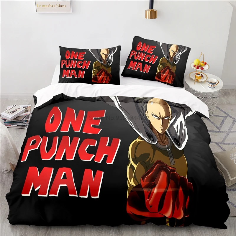 Комплект постельного белья с мультяшным принтом ONE PUNCH-MAN пододеяльником и