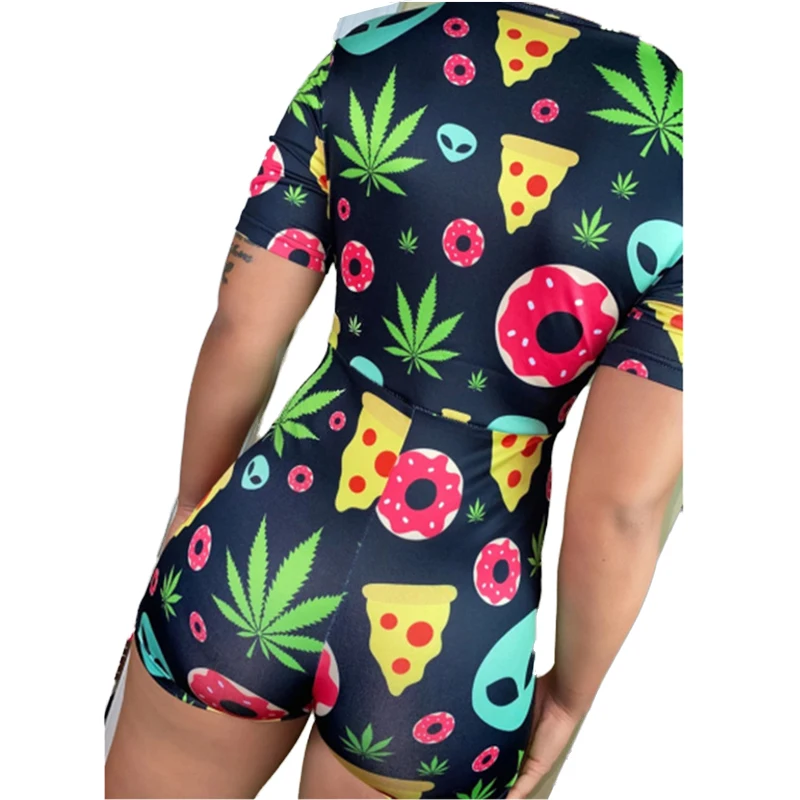 

QRWR Sexy Women Bodysuit Skinny Short Sleeve Deep V Neck Bodycon Stretch Leotard Short Romper Pajamas Women Jumpsuit Overalls