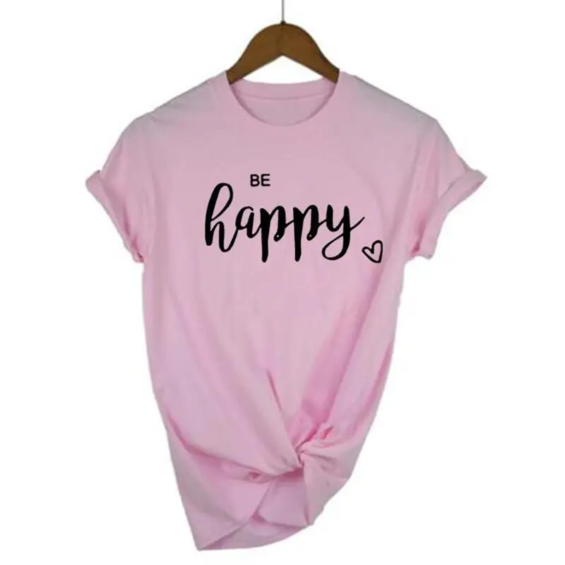 

Summer Casual T Shirt Women Tops Plus Size Harajuku Shirt Women T-shirt Fashion Happy Letter Print Short Sleeve Tee Shirt Femme