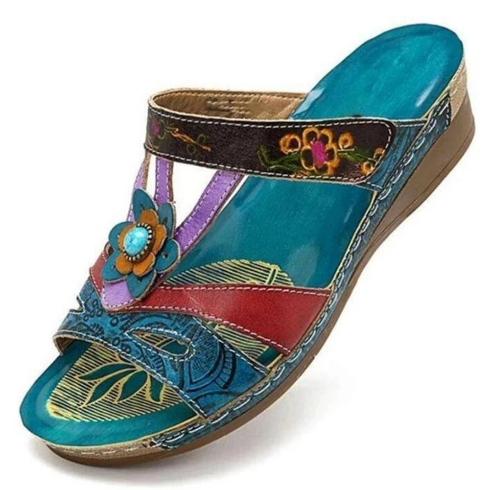 

DORATASIA Hot Sale Retro Women Casual Low Wedges Shoes Summer Fashion mixed-color Platform Slippers Women Slides