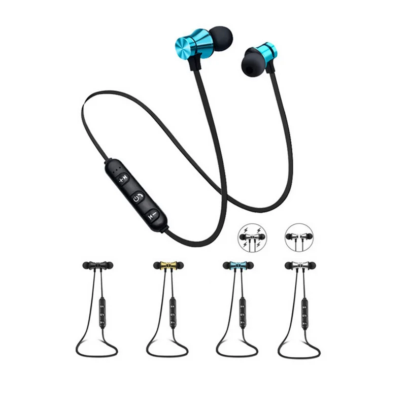 Магнитные беспроводные bluetooth наушники XT11 музыкальная гарнитура с шейным ободом