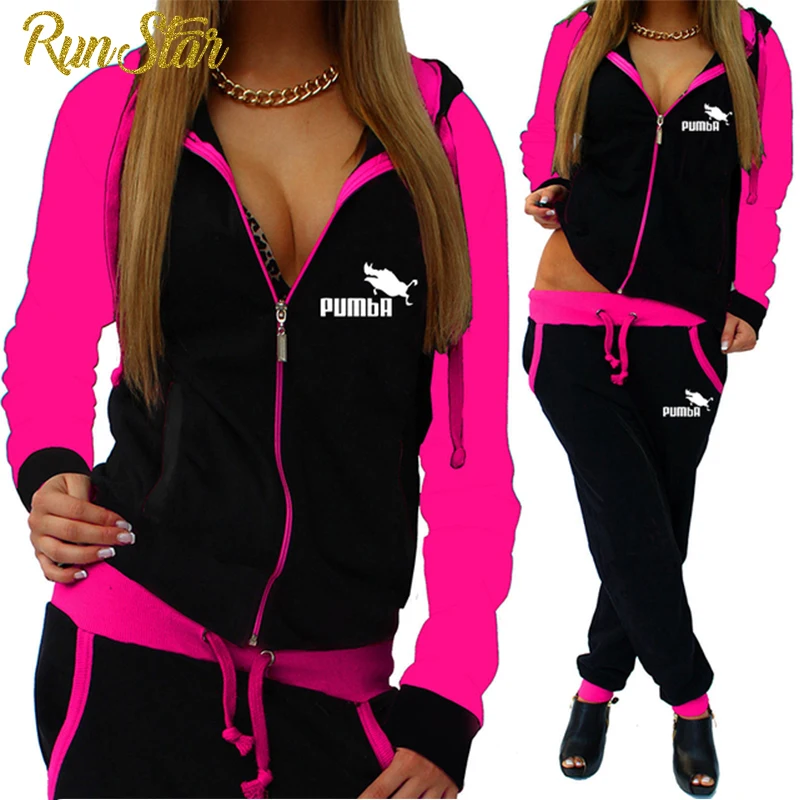 

Autumn Tracksuit Women 2 Piece Set Zipper Printed Sweatshirt+Pants Sportwear Women's Sports Suit Hoodies Set Female Clothes