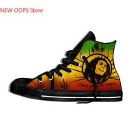 legend bob marley reggae music novelty design lightweight high top canvas shoes men women casual breathable sneakers