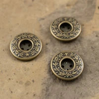 10pcs bronze retro british zinc alloy buttons jeans button for clothing sweater diy sewing accessories for needlework handy work