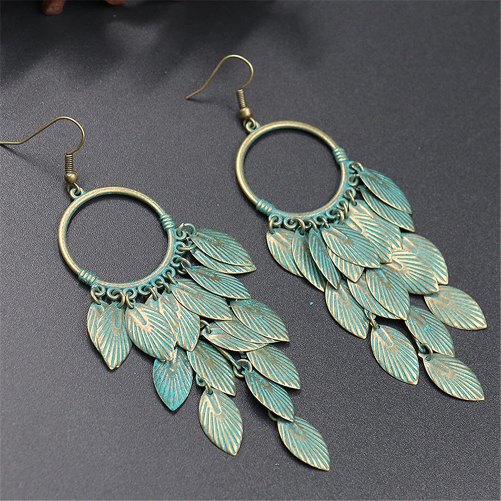 

Loredana Hand-Woven Leaf Earrings For Women In Stylish Bohemian Ethnic Classic Style.Wholesale Of Girls' Holiday Gifts.EZ198