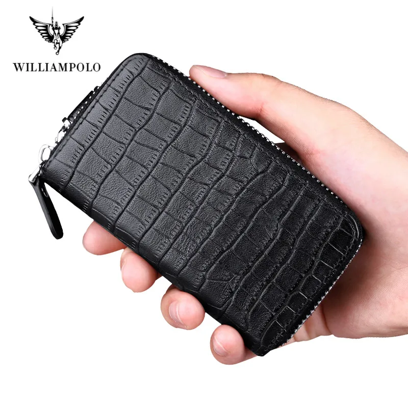 Williampolo мужской Автомобильный держатель для ключей кошельки из коровьей кожи