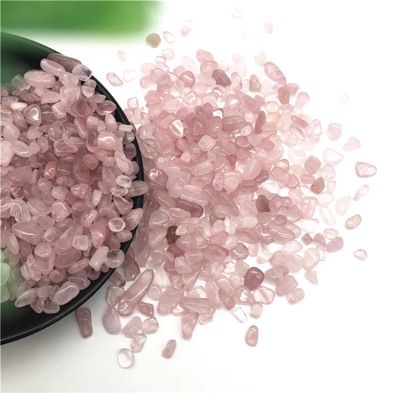 Прямая поставка 50 г натуральный розовый кварц кристалл гравий каменные чипсы