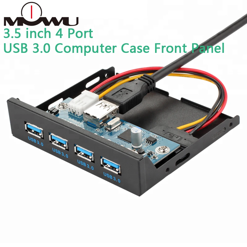MOWU 3 5-дюймовый 4-портовый USB 5 чехол для компьютера с расширительной передней