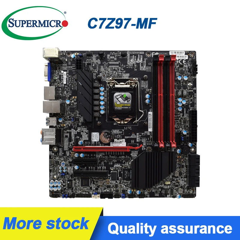 

Материнская плата для игровой рабочей станции Supermicro C7Z97-MF LGA1150 Z97 MATX, SATA3 DDR3, поддержка 4770K, комплект оригинальных б/у материнских плат
