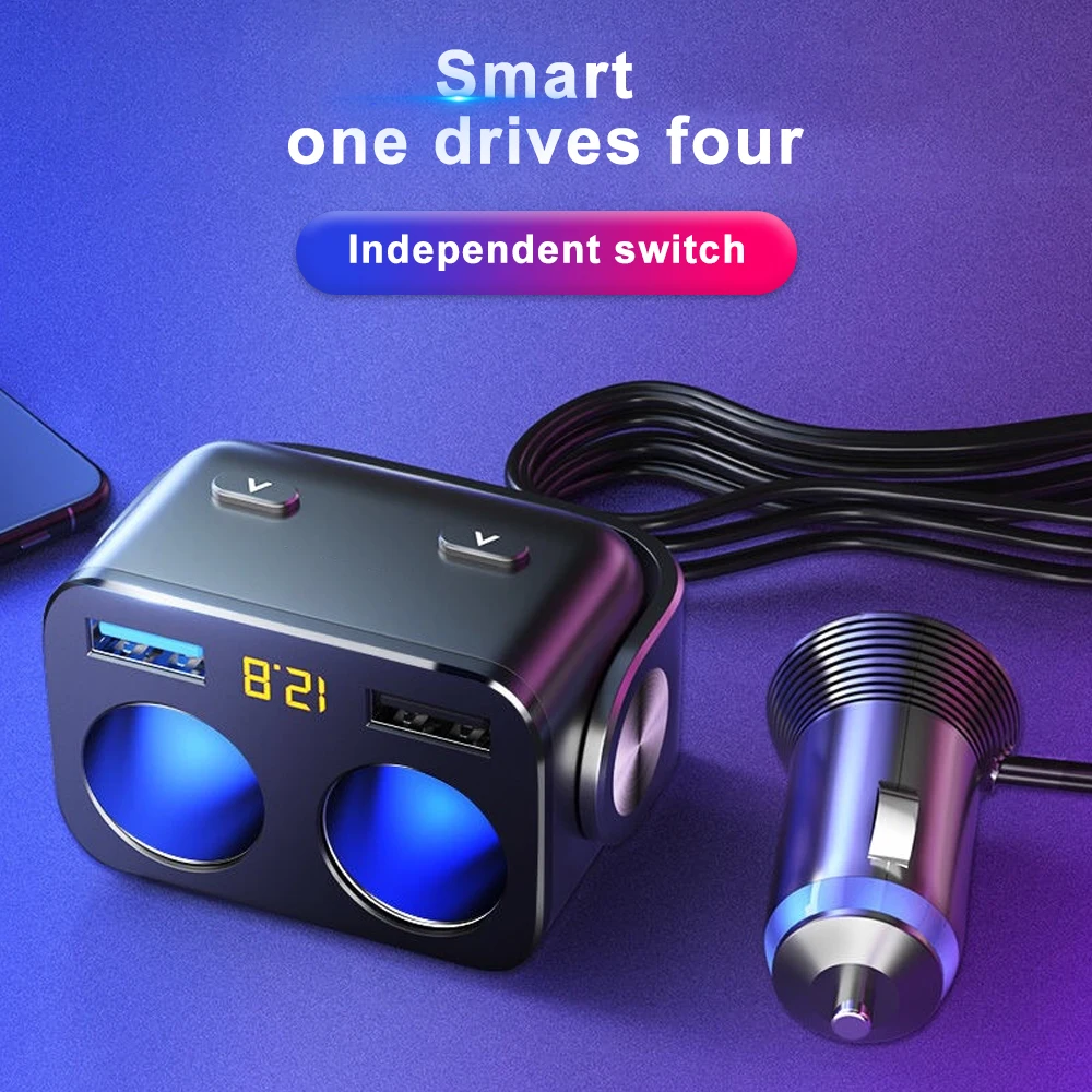 Розетка для автомобильного прикуривателя Разветвитель Зарядное устройство 12V Dual