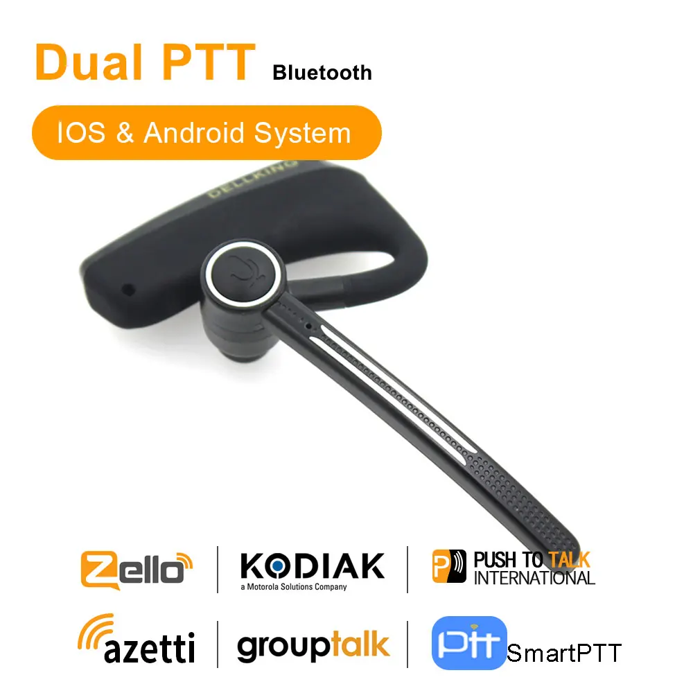 Wireless Earpirce Zello PTT Bluetooth Headset Push to Talk Support Android Moblie Phone