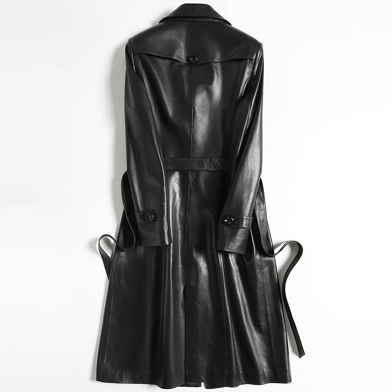 Женская куртка из 100% овечьей кожи весенне осенняя Длинная ветровка Chaquetas Mujer 2020 HQ18