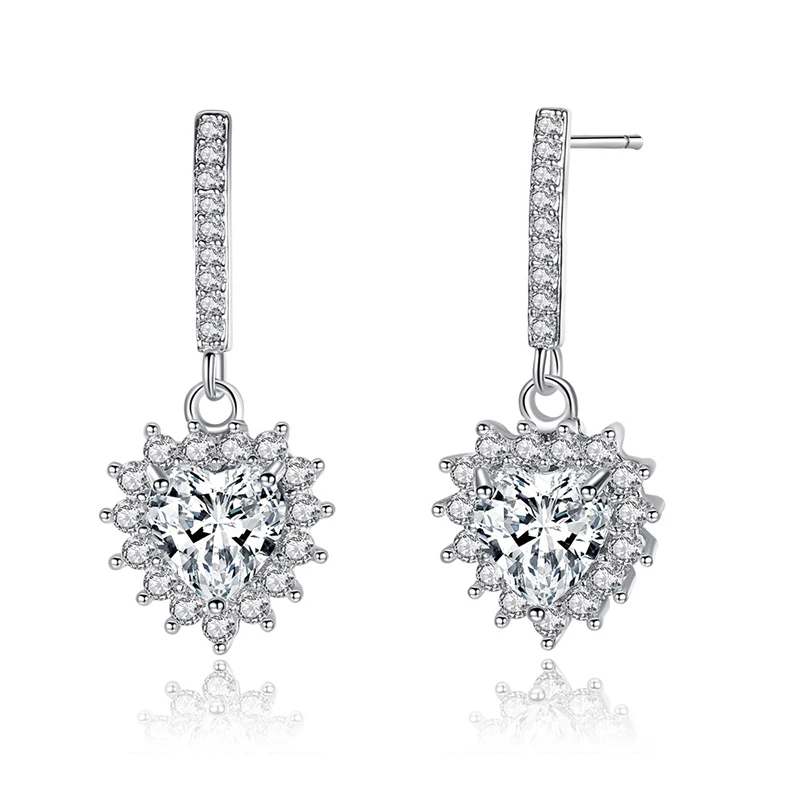 BeiverJewelry, женские серьги, новинка, модные ювелирные украшения, розовые и белые серьги, вечерние, свадебные ювелирные изделия, блестящие серебряные серьги