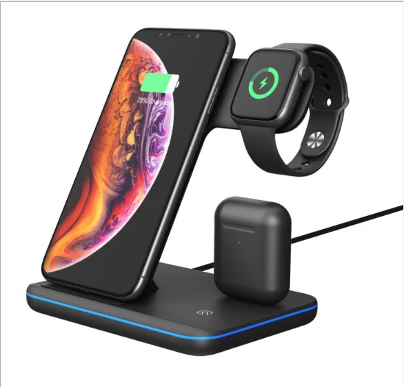 Универсальное беспроводное зарядное устройство 3 в 1 Qi 15 Вт быстрая Беспроводная