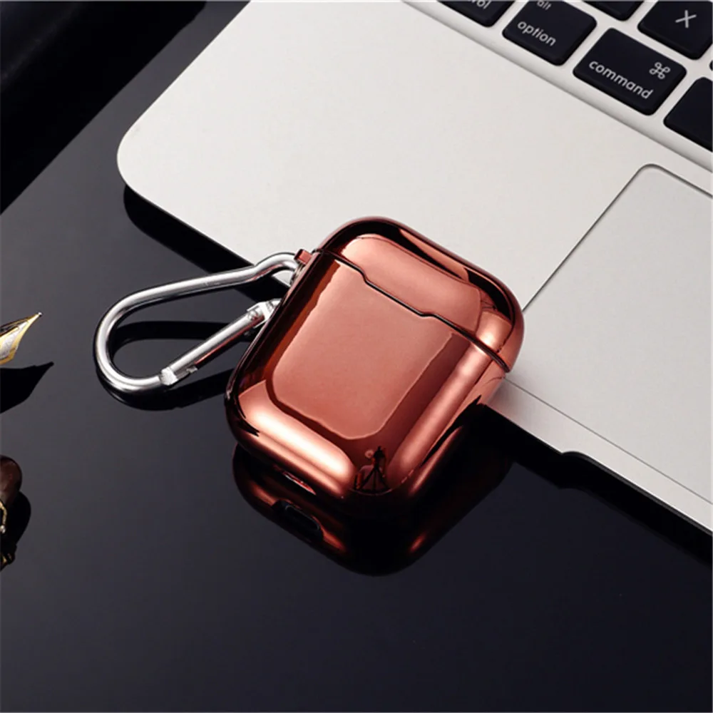 BFOLLOW Роскошная плакированная силиконовый чехол для AirPods Pro Airpods 1/2 Мягкий защитный чехол на заднюю панель из полиуретана Противоударная защитная задняя крышка с цепочкой для ключей