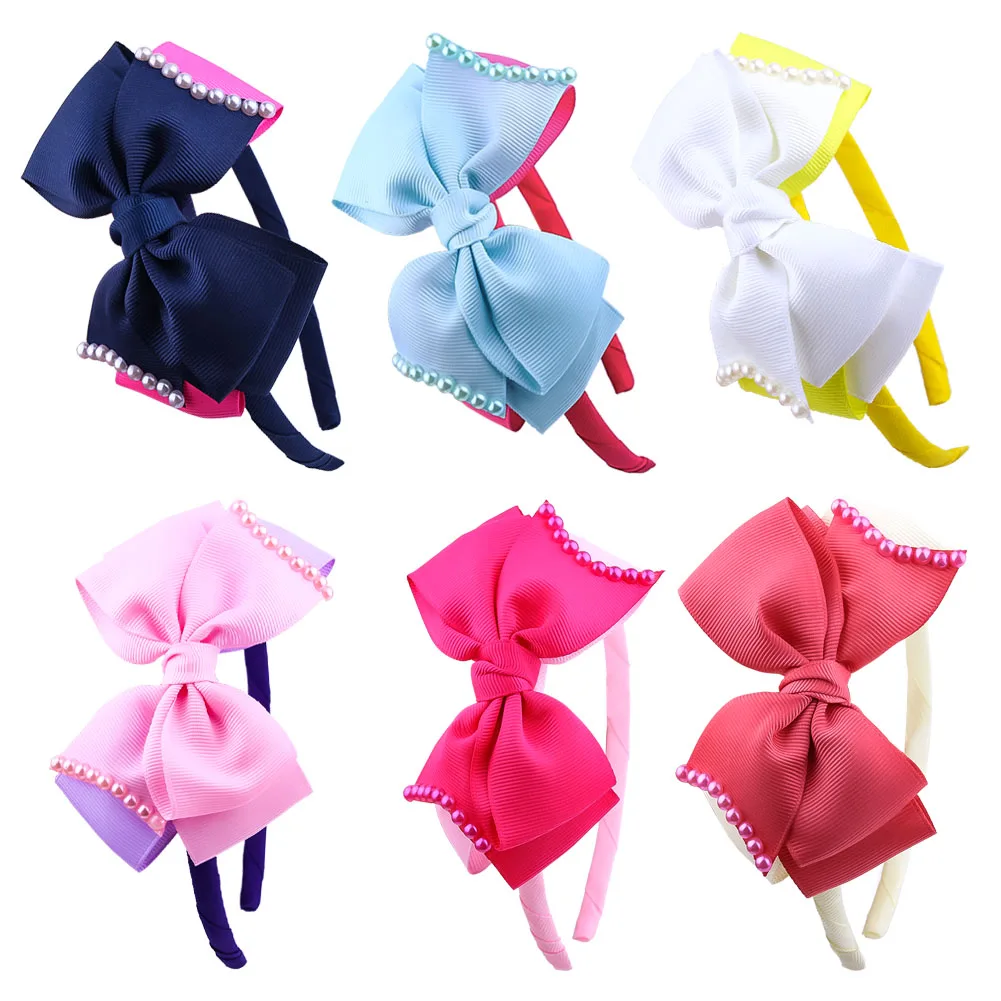 Meimile детские повязки для девочек банты жемчужные новые аксессуары волос с бантом