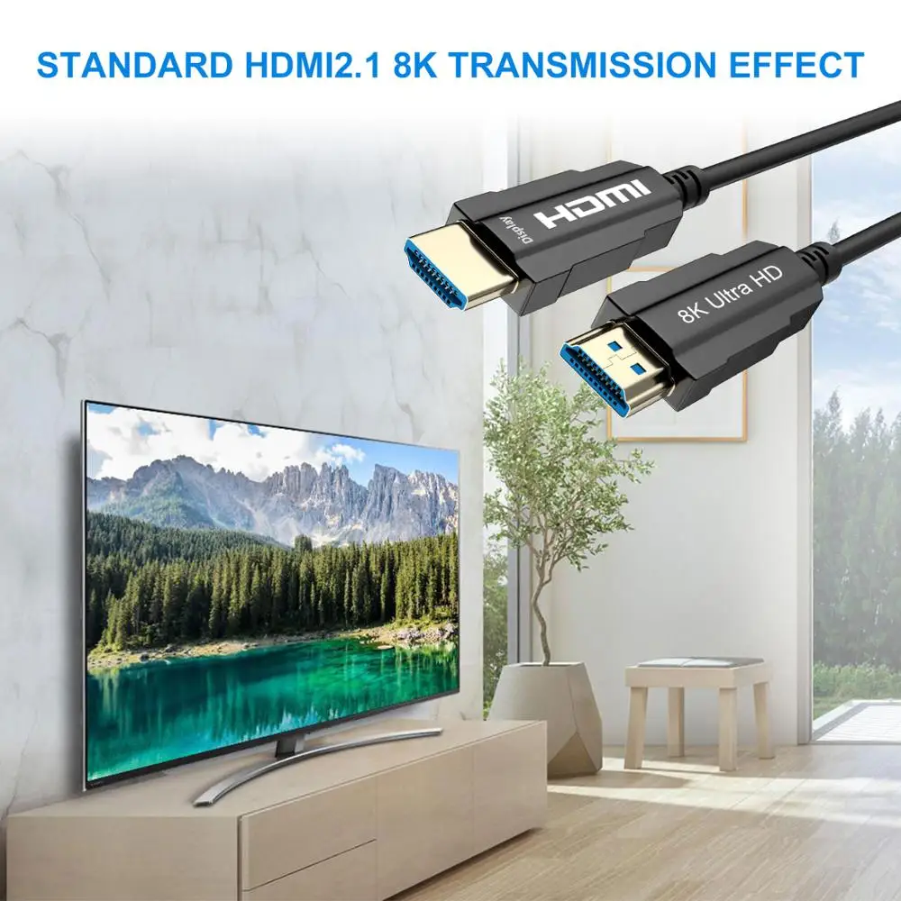 Оптоволоконный кабель 8K HDMI 2 1 реальный UHD HDR 48 Гбит/с 60 Гц 4K 120 HDCP2.2 3D