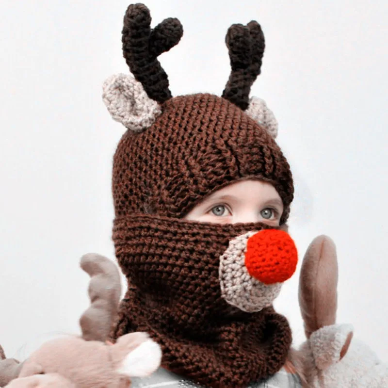 Шляпа оленя с мультяшным медведем для детей коллекция 2020 года зимняя детская