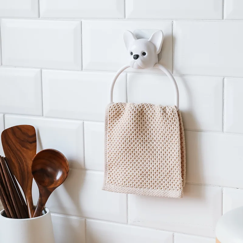 

New Cartoon Children's Bath Towels Racks Kitchen No Punch No Trace Rags Holders Bathroom Portable ABS Material Towel Ring Shelf