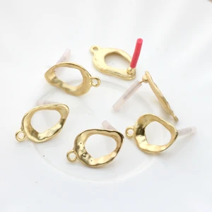 Серьги-гвоздики овальные из цинкового сплава, 21 х14 мм, 6 шт.лот