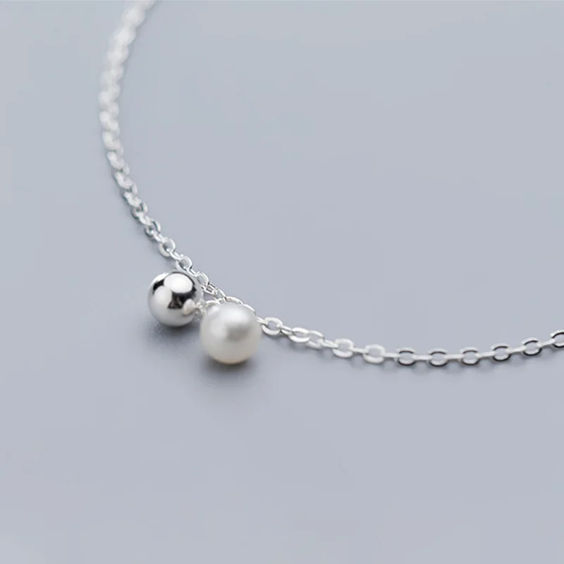 925 стерлингового серебра жемчужный браслет для ног лето босиком по щиколотку