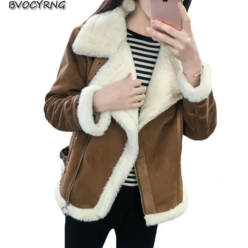 Новинка куртки из овечьей кожи женская зимняя одежда 2019 г. короткая байкерская