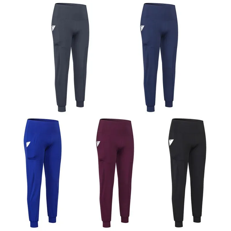 

Summer Women Sports Casual Style Pants Female Running Workout Slim Solid Color Elastic Waist Trousers