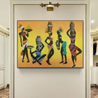 Винтажная фигурка Африканской женщины, холст, картина на стену, плакаты, принты, абстрактная Настенная картина для гостиной, домашний декор