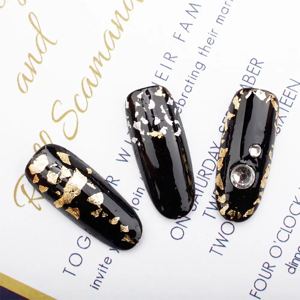 3 коробки для ногтей Блестки дизайна блестки хлопья золото серебро алюминий