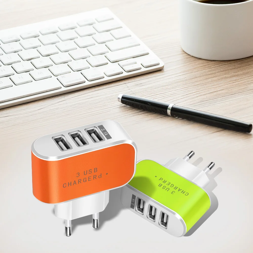 Сетевое зарядное устройство 5 В 2 А с 3 портами USB адаптер для путешествий iPhone iPad