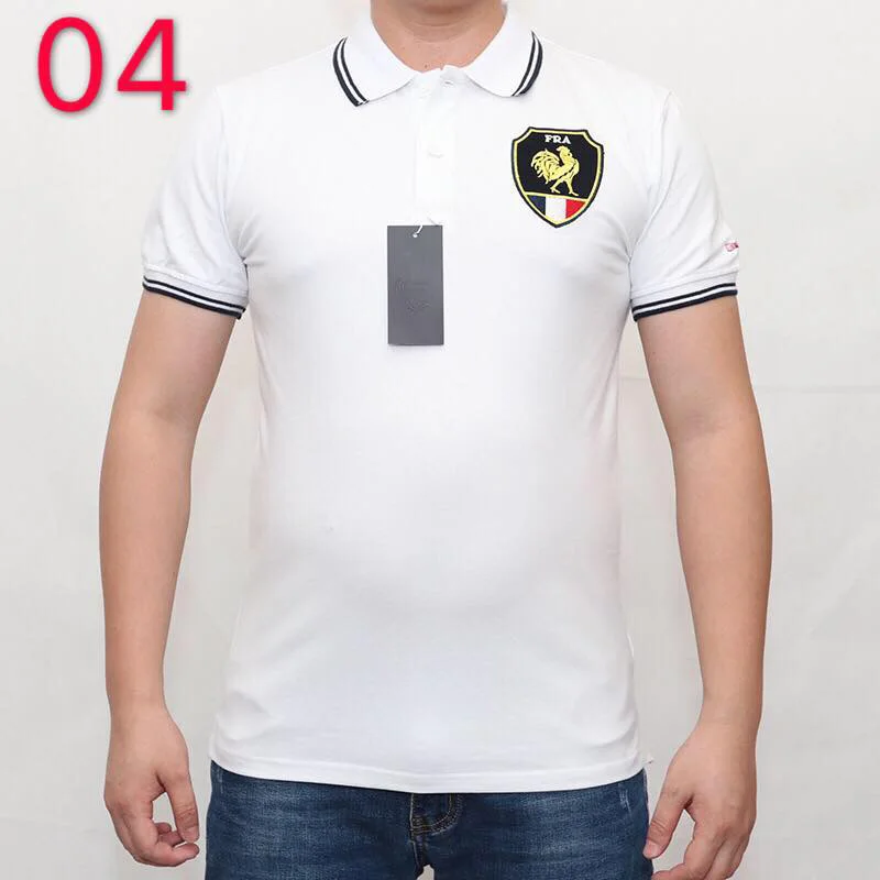 Hombre eden park Топ для мужчин с коротким рукавом Повседневная рубашка для регби camisa вышитая eden park polo мужская Тонкая однотонная хлопковая - Цвет: Коричневый