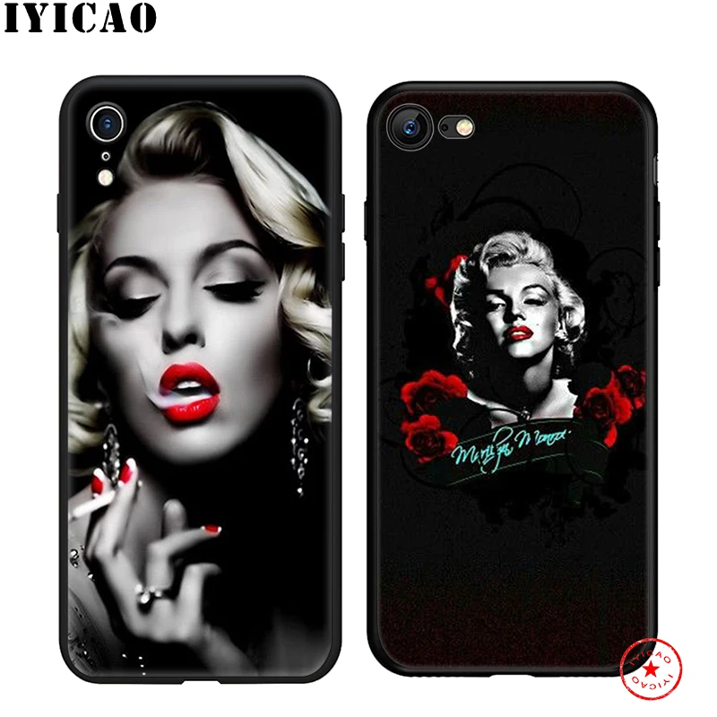 IYICAO Мэрилин Монро мягкий чехол для iphone 11 Pro Xr Xs Max 6 6s 7 8 Plus 5 5S Se Силиконовый ТПУ |