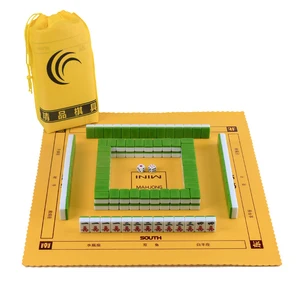 Горячая мини 22 мм24 мм портативная дорожная сумка Набор для игры в маджонг мАч-джонг с кожаным ковриком для стола для развлечений в помещении, настольная игра