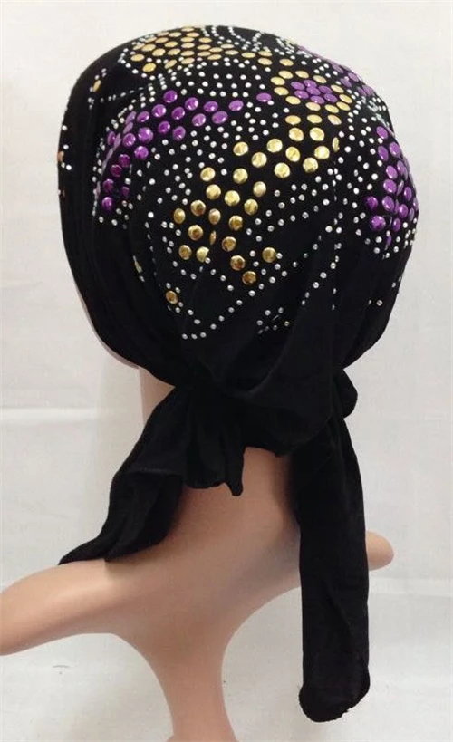 Женская многоцветная бандажная шляпа с блестками мусульманские внутренние