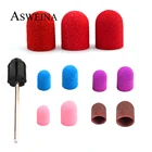 20100 шт 10*1513*19 Фиолетовый Синий Красный ногтей Шлифовальные колпачки с резиновым гелем для удаления сверл Инструменты для педикюра кутикулы аксессуары