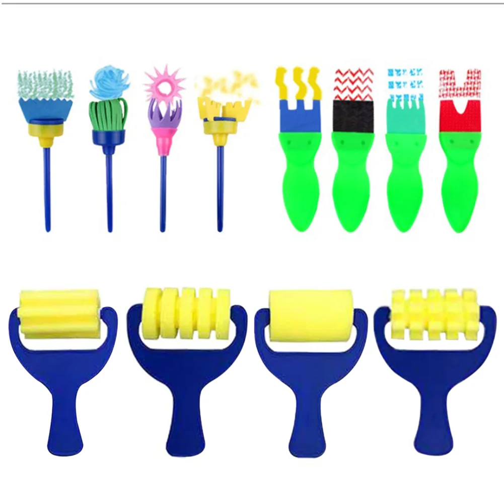 

48pcs Art Supplies Kids Sponge Paint Brushes Kit DIY For Child Multifunction Drawing Tools Early Learning Home School Practical