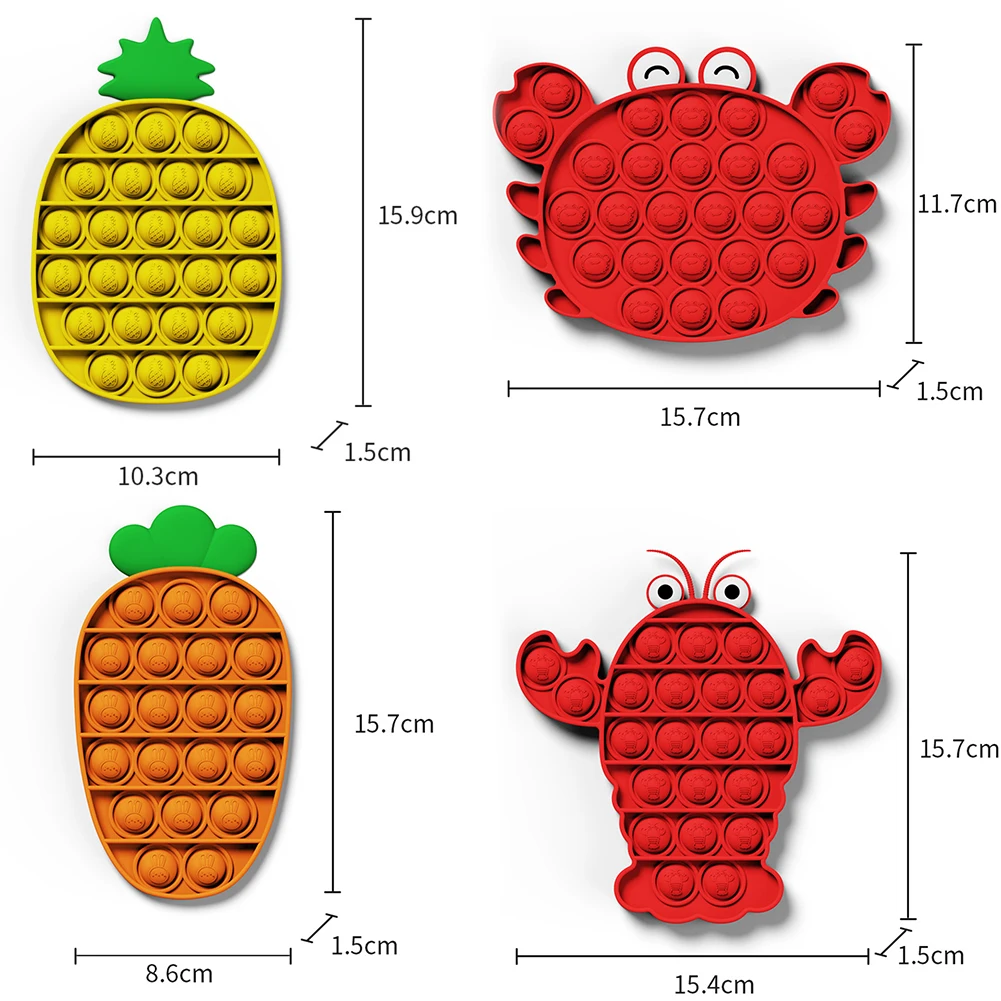 

Fruit Shaped Push Bubble Fidget Sensory Toys Autism Stress Reliever Squeeze Toys Push Toys for Kids Adult toys Board Game