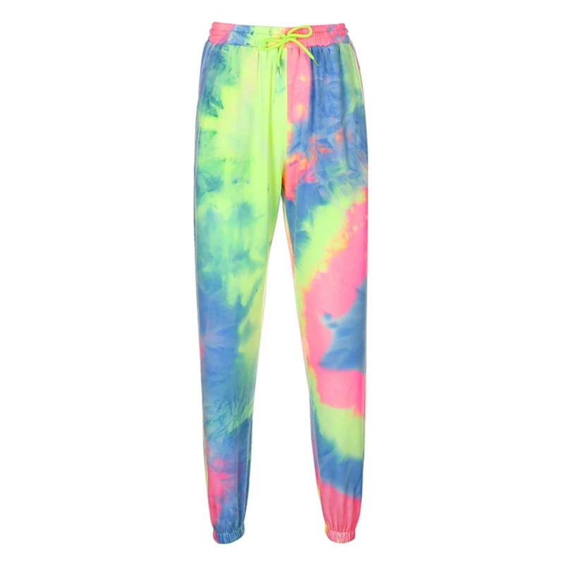 

Women Neon Tie Dye Joggers Long Baggy Pants Sweatpants Loose Trousers 2020 Summer Streetwear Clothes Fast Drop Shipping