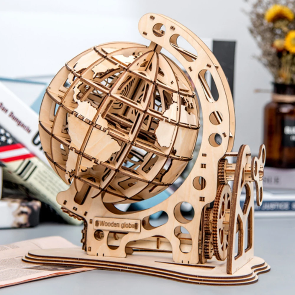 

Деревянный шар головоломка 3D DIY механический привод модельная передача вращающаяся искусственная кожа украшение для дома и офиса игрушки
