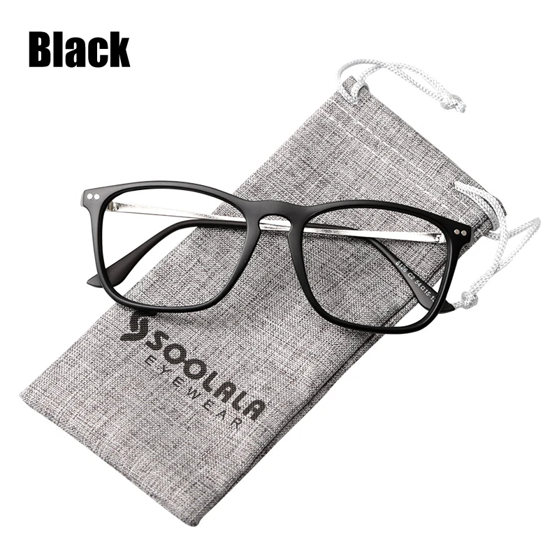 Black SOOLALA, большие размеры, женские, мужские, полная оправа, стекло для чтения, большие, прозрачные линзы, оправа для глаз, стекло для чтения+ 0,5, 1,5, 2,5, 4,0 - Цвет оправы: Black