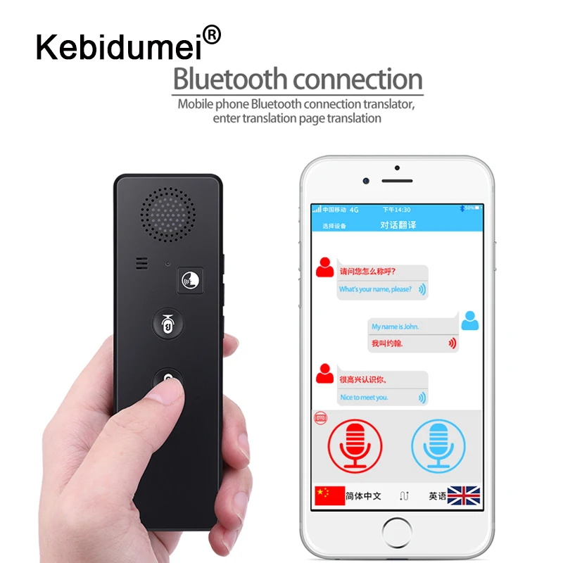 Портативный Умный переводчик голоса T3 Bluetooth мгновенный в реальном времени для